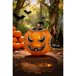 Luminous Orange Pumpkin Man Tarnish-resistant Silver Charms With Enamel In 14K Gold Plated