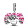 Barbiecore Surprising Love Tarnish-resistant Silver Dangle Charms With Enamel In White Gold Plated