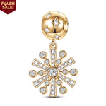 Ice Crystal Magic Tarnish-resistant Silver Dangle Charms In 14K Gold Plated