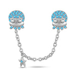 Sparkling Octopus Tarnish-resistant Silver Safety Chain In White Gold Plated