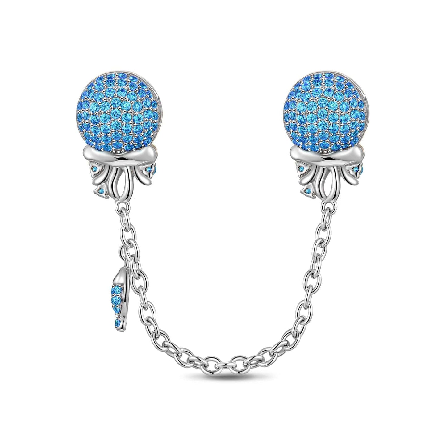 Sparkling Jellyfish Tarnish-resistant Silver Safety Chain In White Gold Plated