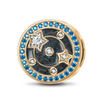 Planetary Orbit Tarnish-resistant Silver Charms With Enamel In 14K Gold Plated