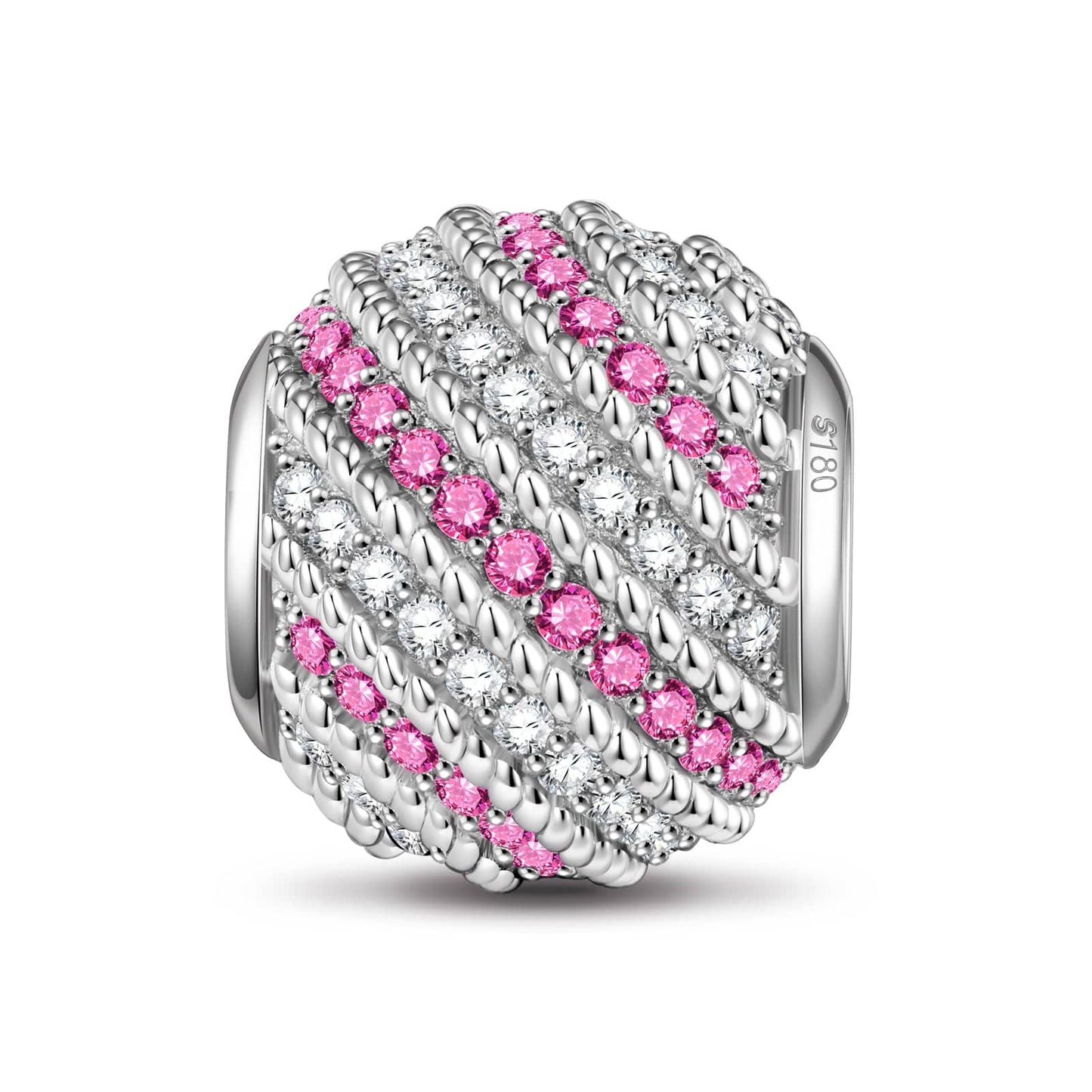 Pink Waves Tarnish-resistant Silver Charms In Silver Plated