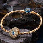 Blue Captain And His Anchor Tarnish-resistant Silver Charms With Enamel In 14K Gold Plated