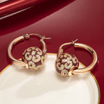 Burgundy Versailles Ball Tarnish-resistant Silver Charms With Enamel In 14K Gold Plated