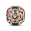 Versailles Ball Tarnish-resistant Silver Charms With Enamel In Rose Gold Plated