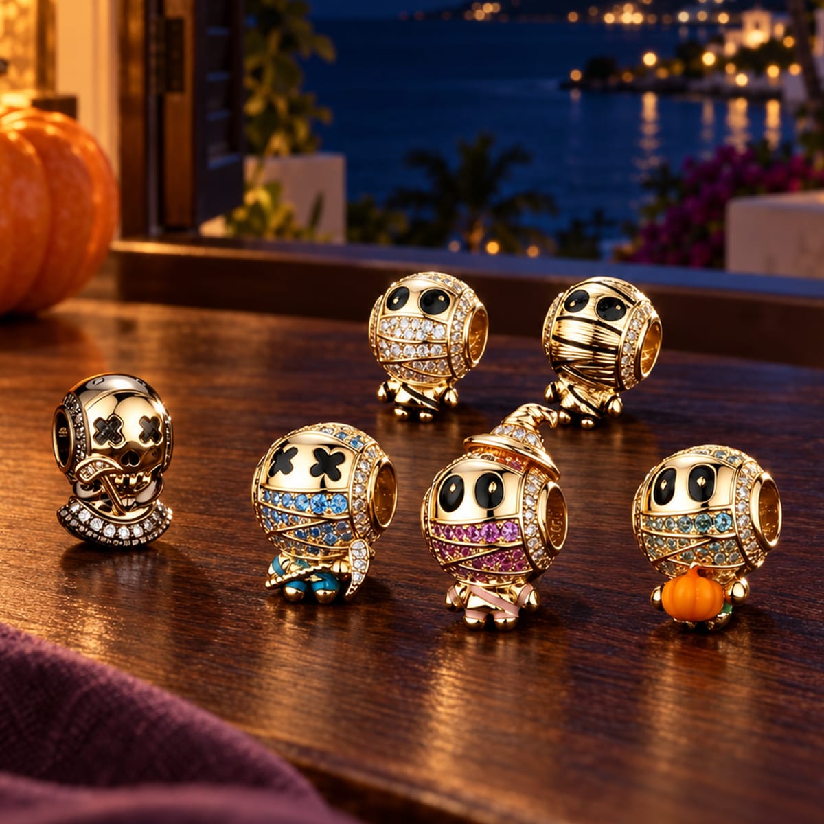 Final Destination Tarnish-resistant Silver Dangle Charms With Enamel In Two-Tone Plating