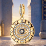 Eye Of Providence Tarnish-resistant Silver Dangle Charms With Enamel In 14K Gold Plated