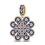 Blue Crush Tarnish-resistant Silver Dangle Charms With Enamel In 14K Gold Plated