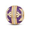 Purple Iris Tarnish-resistant Silver Charms With Enamel In 14K Gold Plated