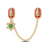 Red Frozen Tarnish-resistant Silver Safety Chain With Enamel In 14K Gold Plated