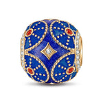 Blue Mystic Light Tarnish-resistant Silver Charms With Enamel In 14K Gold Plated