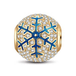 Ice Flake Tarnish-resistant Silver Charms With Enamel In 14K Gold Plated