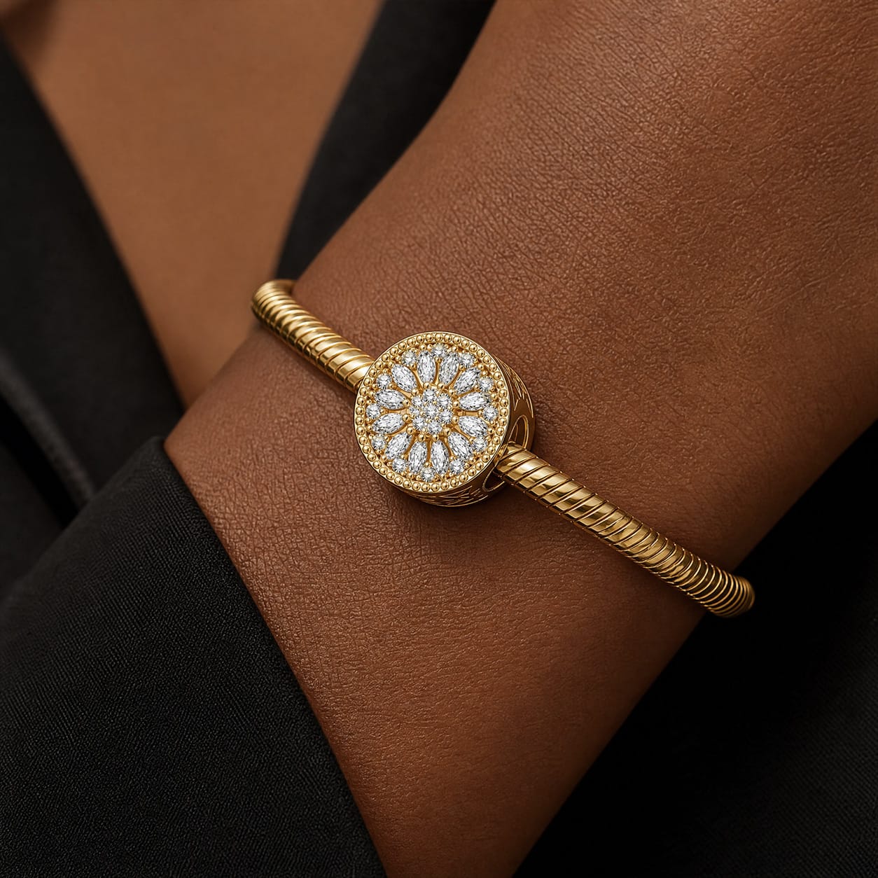 Ice And Stars Tarnish-resistant Silver Charms In 14K Gold Plated