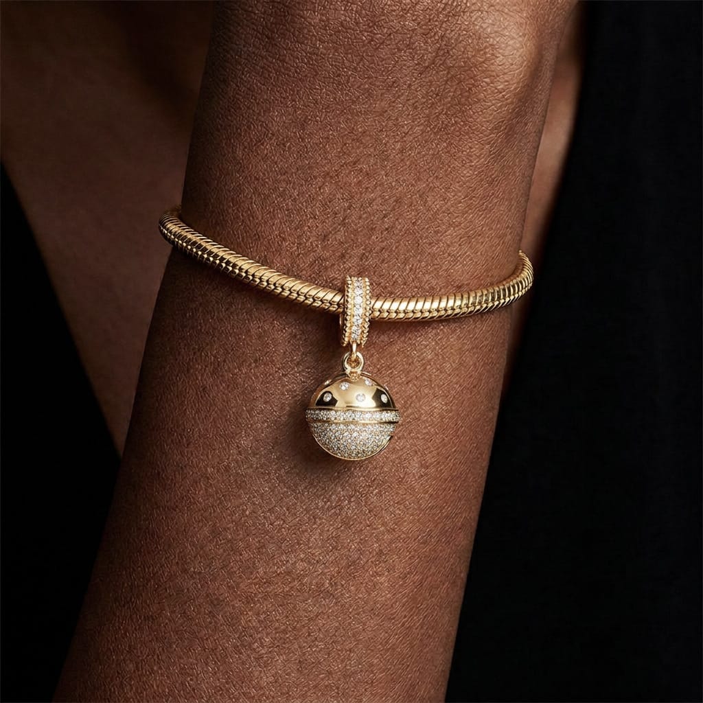 Little Bell Tarnish-resistant Silver Dangle Charms In 14K Gold Plated