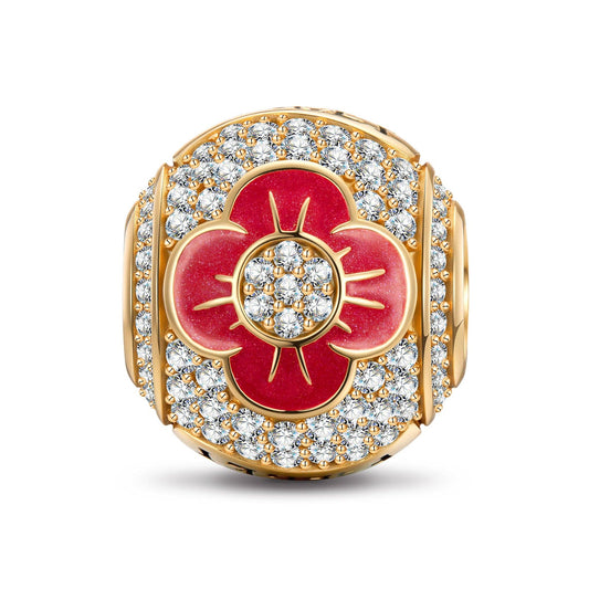 gona- Lest We Forget Tarnish-resistant Silver Charms With Enamel In 14K Gold Plated