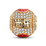 Lest We Forget Tarnish-resistant Silver Charms With Enamel In 14K Gold Plated