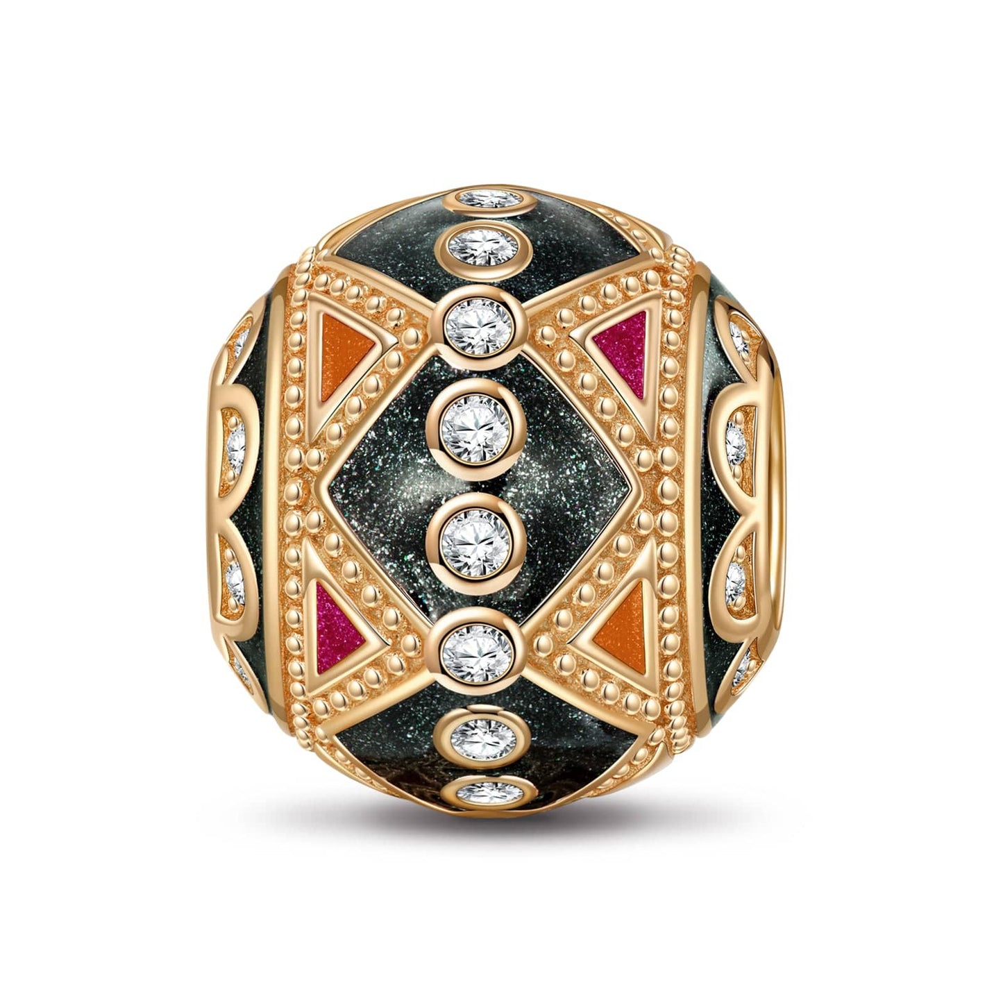 Black Mystical Powers Tarnish-resistant Silver Charms With Enamel In 14K Gold Plated