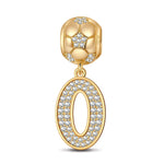 Number Zero Tarnish-resistant Silver Dangle Charms In 14K Gold Plated