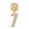 Number Seven Tarnish-resistant Silver Dangle Charms In 14K Gold Plated