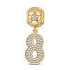 Number Eight Tarnish-resistant Silver Dangle Charms In 14K Gold Plated