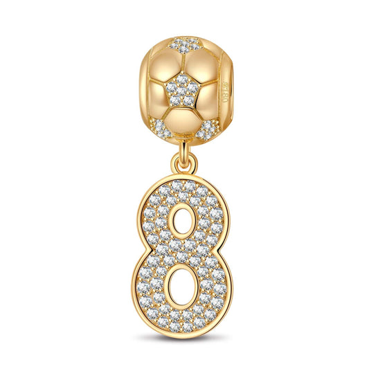 gon- Number Eight Tarnish-resistant Silver Dangle Charms In 14K Gold Plated