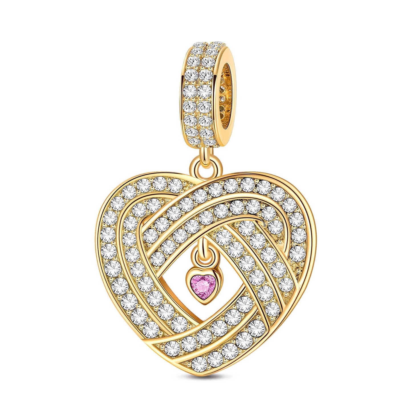 Embracing Love Tarnish-resistant Silver Charms In 14K Gold Plated