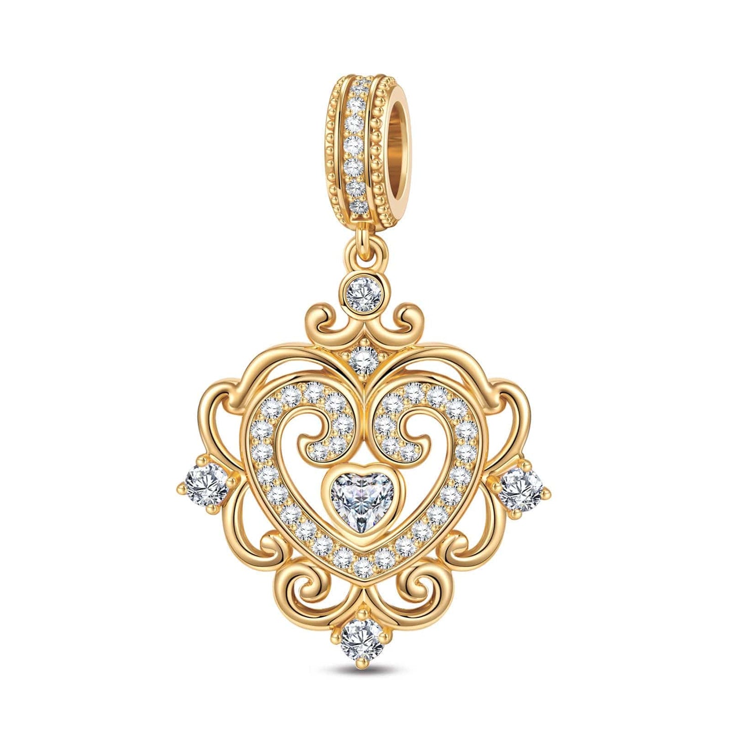 The Queen Tarnish-resistant Silver Dangle Charms In 14K Gold Plated