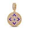 Purple Brilliance Tarnish-resistant Silver Dangle Charms With Enamel In 14K Gold Plated