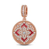 Scarlet Orange Light Tarnish-resistant Silver Dangle Charms With Enamel In Rose Gold Plated