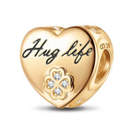 Hug Life Tarnish-resistant Silver Heart Charms In 14K Gold Plated