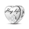 Hug Life Tarnish-resistant Silver Heart Charms In White Gold Plated