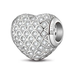 Strength of Heart Tarnish-resistant Silver Charms In White Gold Plated