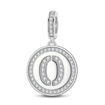 Number Zero Tarnish-resistant Silver Dangle Charms In White Gold Plated
