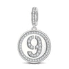 Number Nine Tarnish-resistant Silver Dangle Charms In White Gold Plated