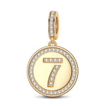 Number Seven Tarnish-resistant Silver Dangle Charms In 14K Gold Plated