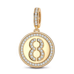 Number Eight Tarnish-resistant Silver Dangle Charms In 14K Gold Plated