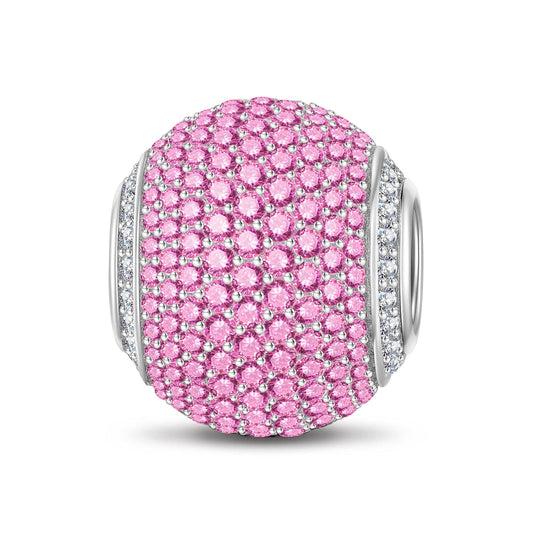 gon- Fancy Pink Zirconia Minimalist Tarnish-resistant Silver Charms In White Gold Plated
