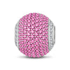 Fuchsia Zirconia Minimalist Tarnish-resistant Silver Charms In White Gold Plated