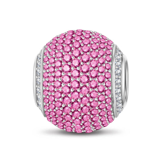gon- Fuchsia Zirconia Minimalist Tarnish-resistant Silver Charms In White Gold Plated