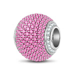 Fuchsia Zirconia Minimalist Tarnish-resistant Silver Charms In White Gold Plated