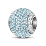 Blue Zirconia Minimalist Tarnish-resistant Silver Charms In White Gold Plated