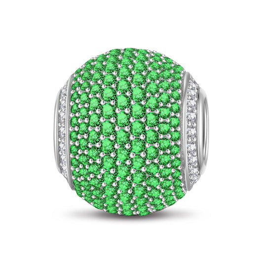 gon- Green Zirconia Minimalist Tarnish-resistant Silver Charms In White Gold Plated