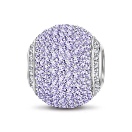 gon- Purple Zirconia Minimalist Tarnish-resistant Silver Charms In White Gold Plated