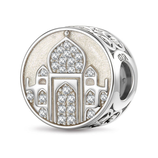 gon- Basilica of the Sacred Heart Tarnish-resistant Silver Charms In White Gold Plated