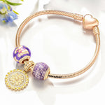Wisteria Butterfly Dance Tarnish-resistant Silver Charms With Enamel In 14K Gold Plated