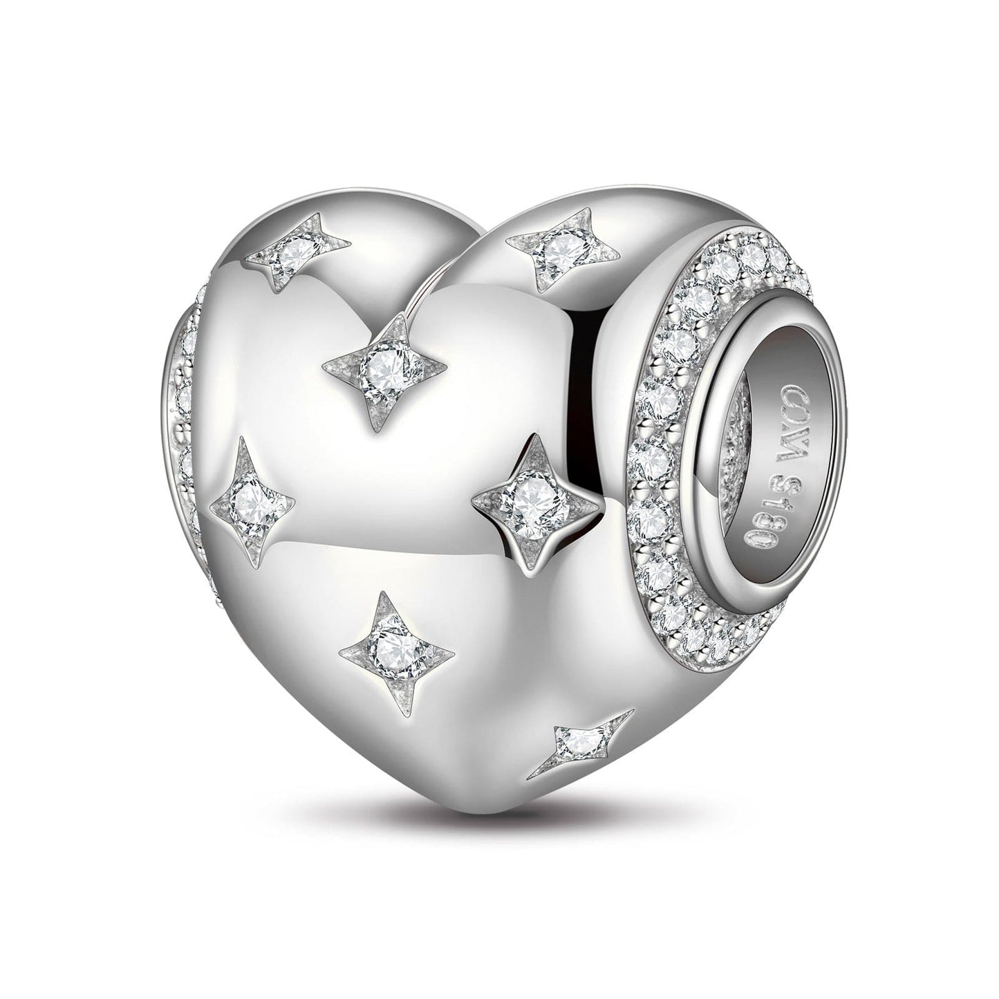 Simple Love Tarnish-resistant Silver Charms In White Gold Plated