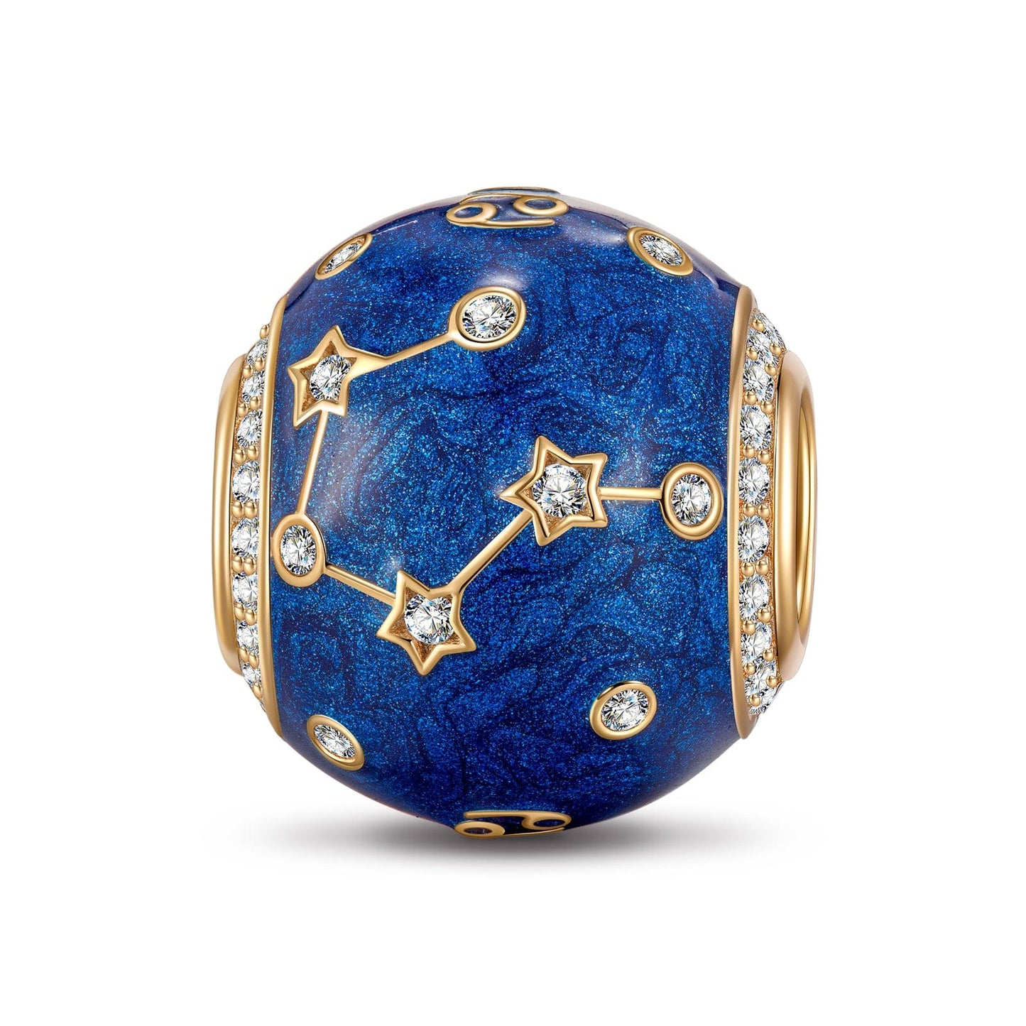 Zodiac Signs Tarnish-resistant Silver Charms With Enamel In 14K Gold Plated