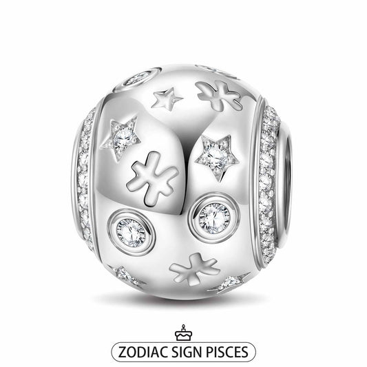 gon- Pisces Tarnish-resistant Silver Constellation Charms In White Gold Plated