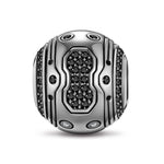 Sterling Silver Mecha XL Size Charms With Enamel In Blackened 925 Sterling silver